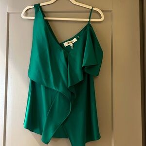 DVF Green Silk Top
